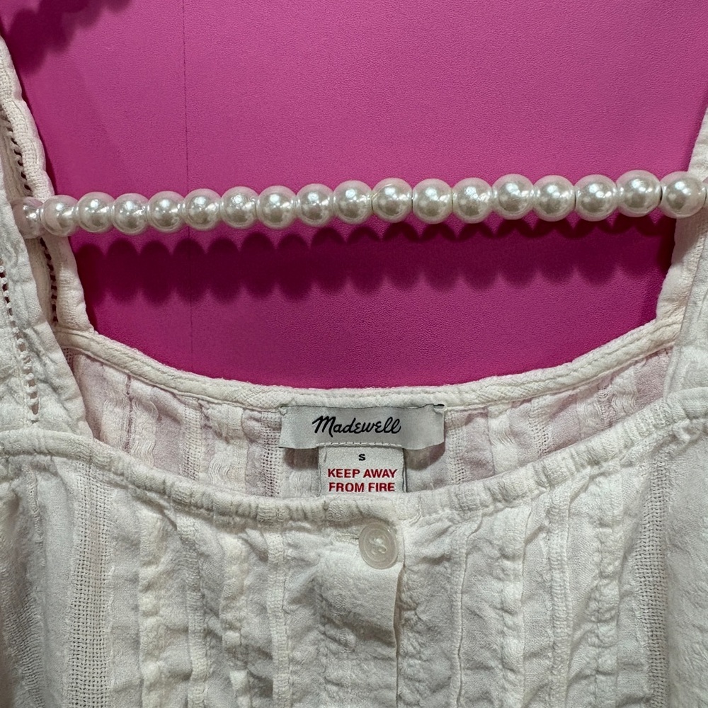 Madewell White Eyelet Tank Top - Picture 3 of 4